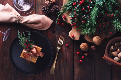 cena de navidad mesa - home decoration fotografías e imágenes de stock