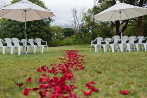 ceremony decorations and set up - garden decoration stock pictures, royalty-free photos & images