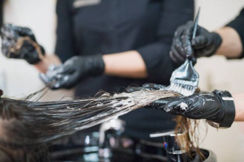 changing hair color - hairstyle stock pictures, royalty-free photos & images
