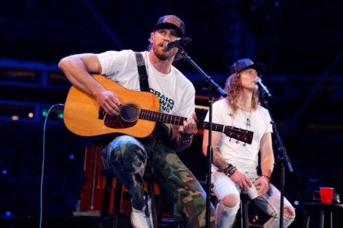 Chase Rice performs onstage at the Concert For Carolina Benefit Concert at Bank of America Stadium on October 26, 2024 in Charlotte, North Carolina.