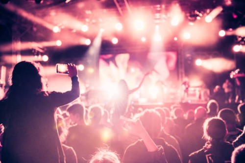 cheering crowd at concert - concert stock pictures, royalty-free photos & images
