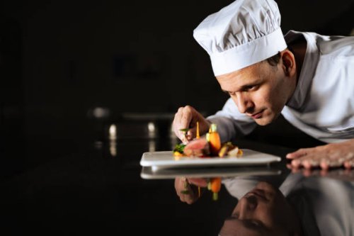 chef decorating a plate - food stock pictures, royalty-free photos & images