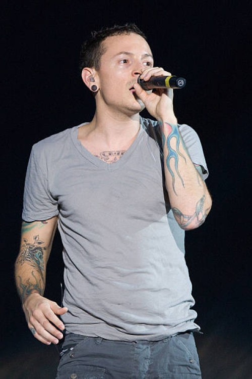 Chester Bennington of Linkin Park performs live at Ferropolis on August 2, 2009 in Graefenhainichen, Germany.