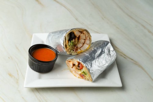 chicken fajita wrap sandwich or burrito. - junk food stock pictures, royalty-free photos & images