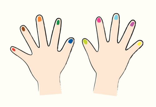 child's hand - nails art stock illustrations