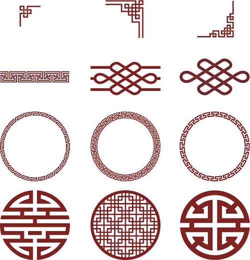 chinese paper and traditional pattern - home decoration stock illustrations