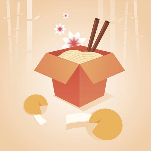 chinese takeout - junk food stock illustrations
