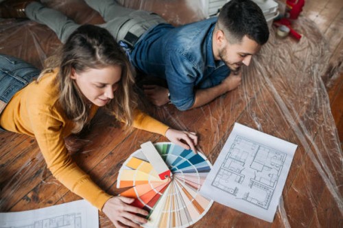 choosing the right color - home decoration stock pictures, royalty-free photos & images