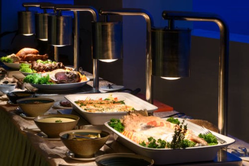 christmas buffet dinner - food stock pictures, royalty-free photos & images