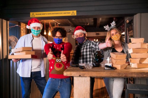 christmas dinners ready for delivery - junk food stock pictures, royalty-free photos & images