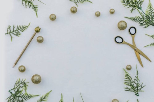 christmas frame with pinecone ,fir branches, scissors,pen - home decoration stock pictures, royalty-free photos & images