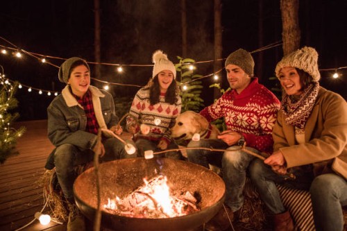 christmas is a special time for this family - garden decoration stock pictures, royalty-free photos & images