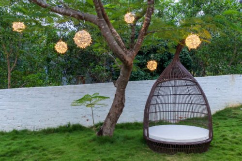 christmas lights garden - garden decoration stock pictures, royalty-free photos & images