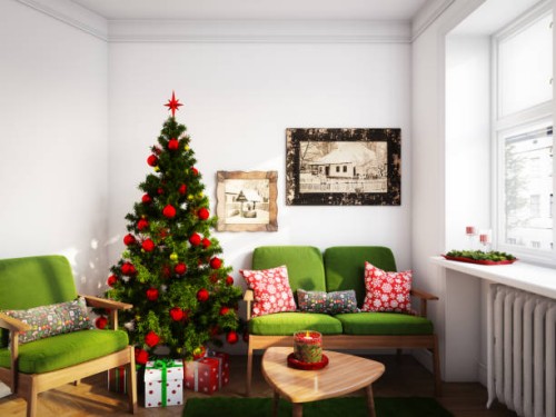 christmas living room - home decoration stock pictures, royalty-free photos & images