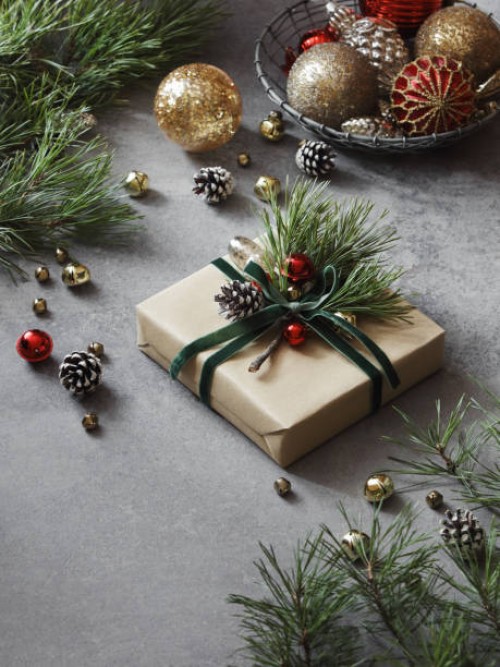 christmas present and ornaments - home decoration stock pictures, royalty-free photos & images