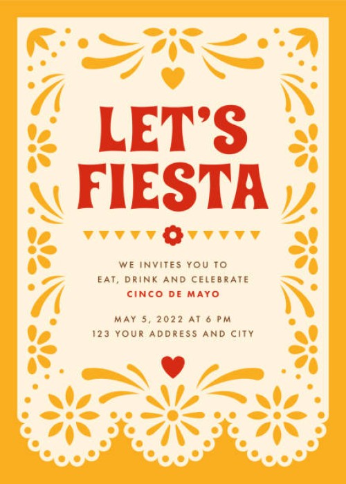 cinco de mayo party. party invitation with floral and decorative elements. - food stock illustrations