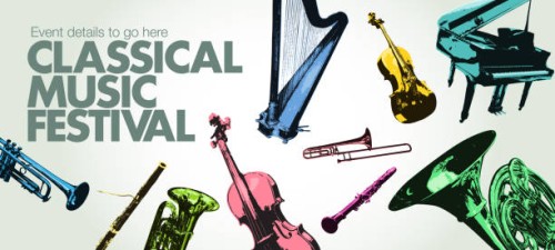 classical musical poster - concert stock illustrations
