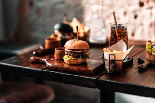 close-up of burger on table,indonesia - food stock pictures, royalty-free photos & images
