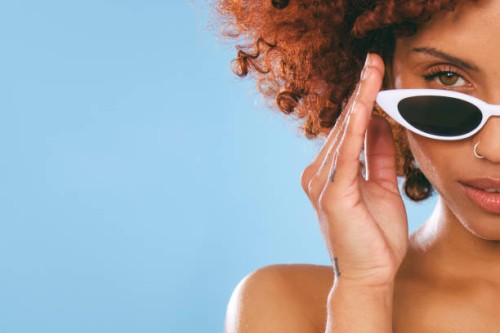 close-up portrait of a cool young woman - fashion stock pictures, royalty-free photos & images