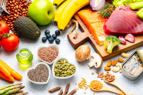 close up of healthy food products recommended for hypertension control and lower blood pressure. heart health care - food stock pictures, royalty-free photos & images