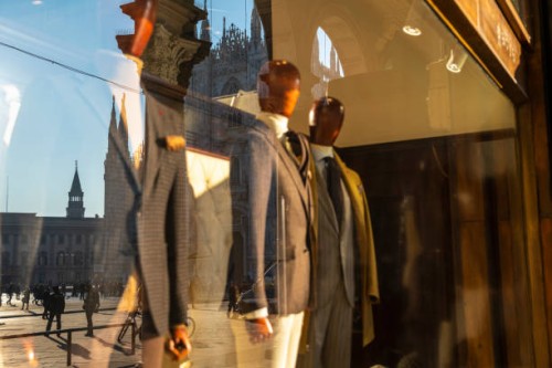 clothing store in milan, italy. - fashion stock pictures, royalty-free photos & images