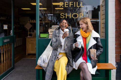 coffee and laughs - coffee stock pictures, royalty-free photos & images