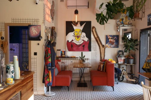 coffee shop interior - stock photo - home decoration stock pictures, royalty-free photos & images