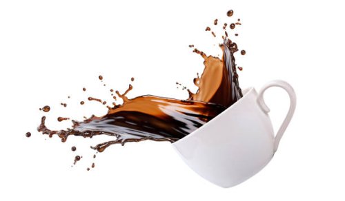 coffee splashing out of cup, illustration - coffee stock illustrations