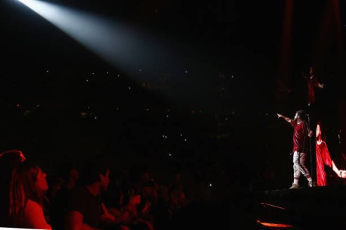 Cole performs on stage for his "KOD" Tour Opener at American Airlines Arena on August 9, 2018 in Miami, Florida.
