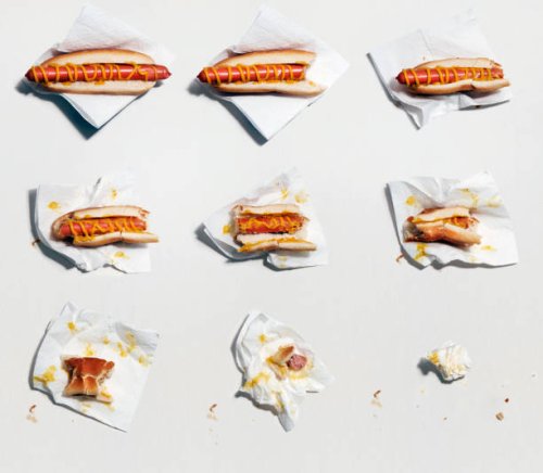 collage of hotdog being eaten - junk food stock pictures, royalty-free photos & images
