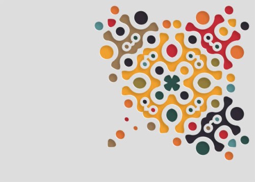 color abstract papercutting style floral leaf pattern decorative background - fashion stock illustrations