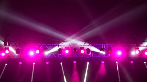 colorful pink spotlights above stage during performance. - concert stock pictures, royalty-free photos & images