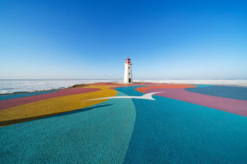 colorful road by the sea - travel stock pictures, royalty-free photos & images