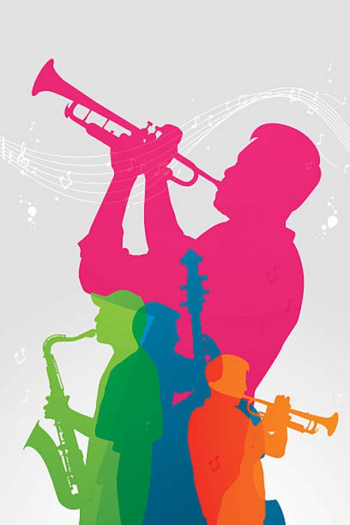 colourful jazz band - concert stock illustrations