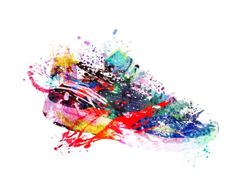 colourful sneaker illustration - fashion stock pictures, royalty-free photos & images