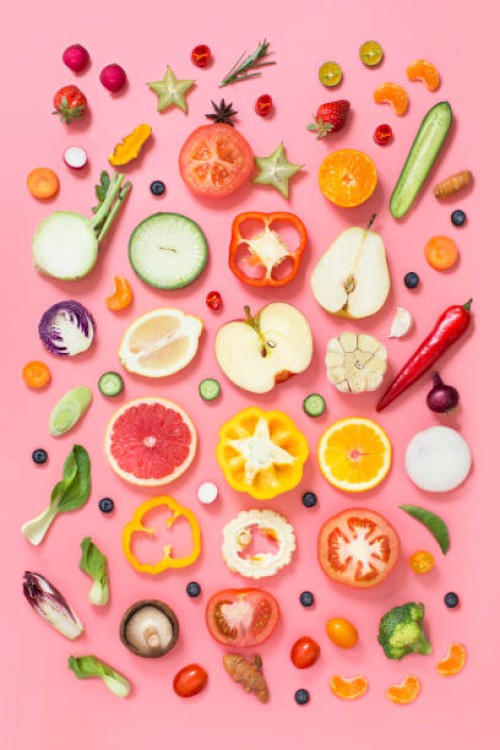 colourful vegan food conceptual still life. - food stock pictures, royalty-free photos & images