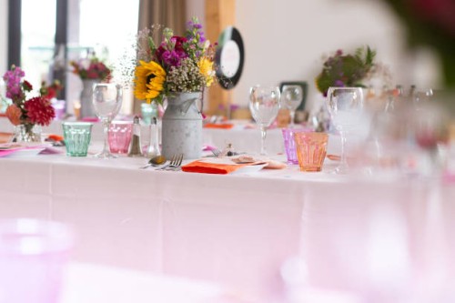 colourful wedding flowers - garden decoration stock pictures, royalty-free photos & images