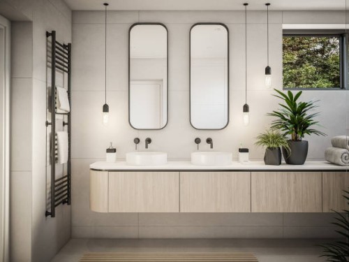 computer generated image of bathroom. architectural visualization. 3d rendering. - fashion stock pictures, royalty-free photos & images