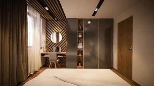 computer generated image of bed room. architectural visualization. 3d rendering - fashion stock pictures, royalty-free photos & images