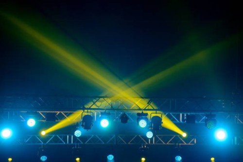 concert stage lights background - concert stock pictures, royalty-free photos & images