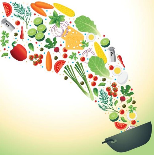 cooking salad - food stock illustrations