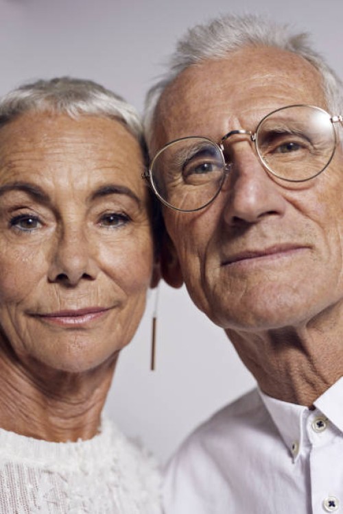 cool senior couple looking in camera - fashion stock pictures, royalty-free photos & images