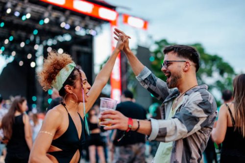 couple dancing at festival - concert stock pictures, royalty-free photos & images
