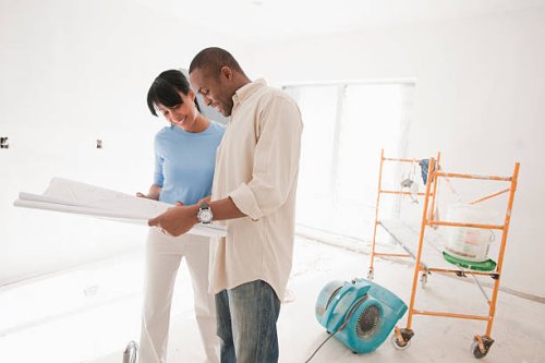 couple remodeling home - home decoration stock pictures, royalty-free photos & images