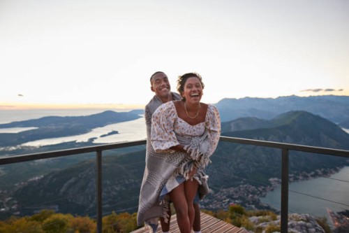 couple spending leisure time during sunset - travel stock pictures, royalty-free photos & images