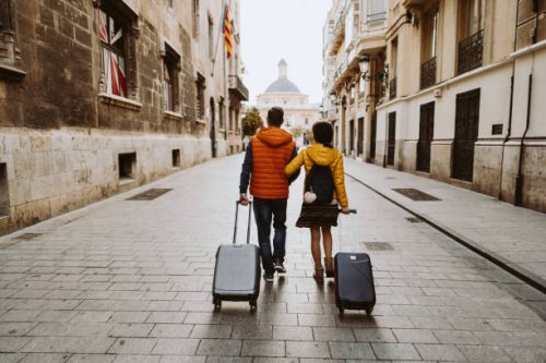 couple visiting valencia - travel stock pictures, royalty-free photos & images