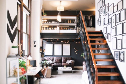 cozy loft apartment interior in downtown los angeles - home decoration stock pictures, royalty-free photos & images