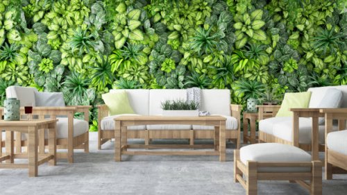cozy lounge outside - garden decoration stock pictures, royalty-free photos & images