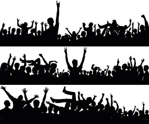 crowd (all complete people, a clipping path hides the legs) - concert stock illustrations