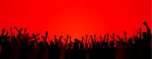 crowd (all people are complete- a clipping path hides the legs) - concert stock illustrations
